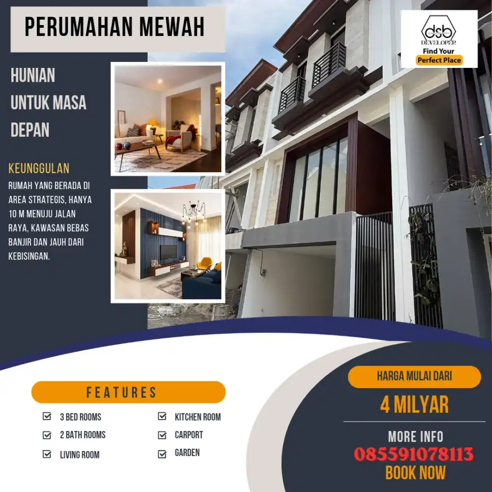 Jual Rumah Baru 3Lt di Kemang Dekat Pagi Sore