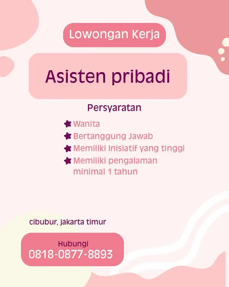 Assisten pribadi, hair stylist, nail artist