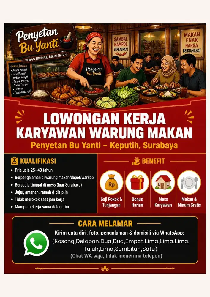 LOWONGAN KERJA KARYAWAN WARUNG MAKAN
