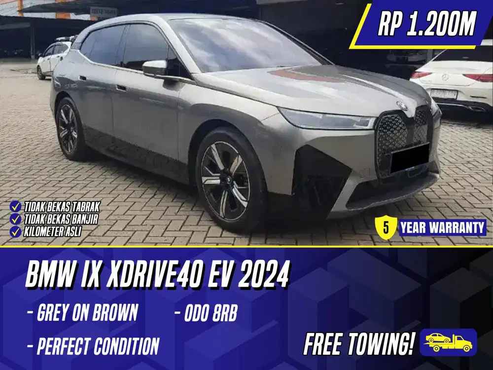 BMW iX xDrive40 EV 2024 NIK 2023 Grey on Brown Silver Electric