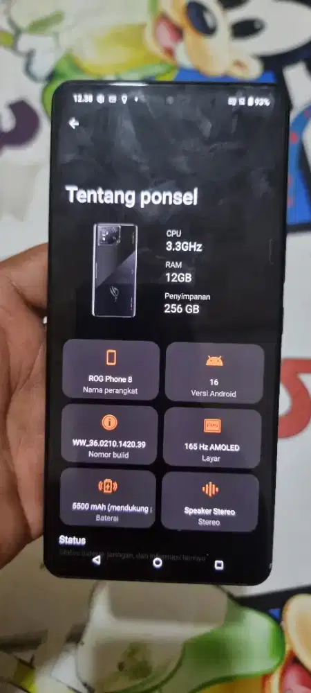 jual santai ROG 8 12/256 mlus