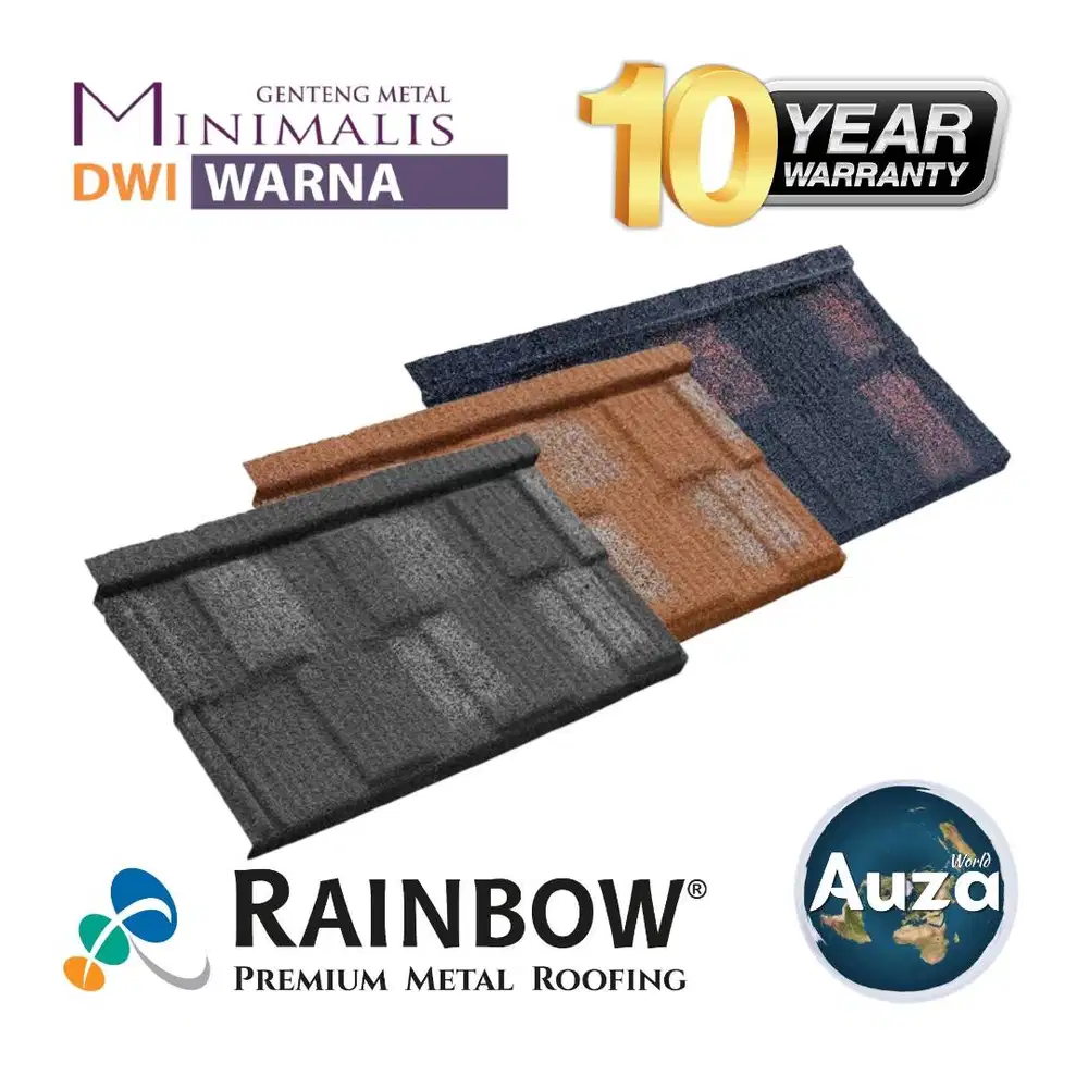 Genteng Metal Pasir Premium 1x4 | Minimalis Dwi Warna Stone-Coated