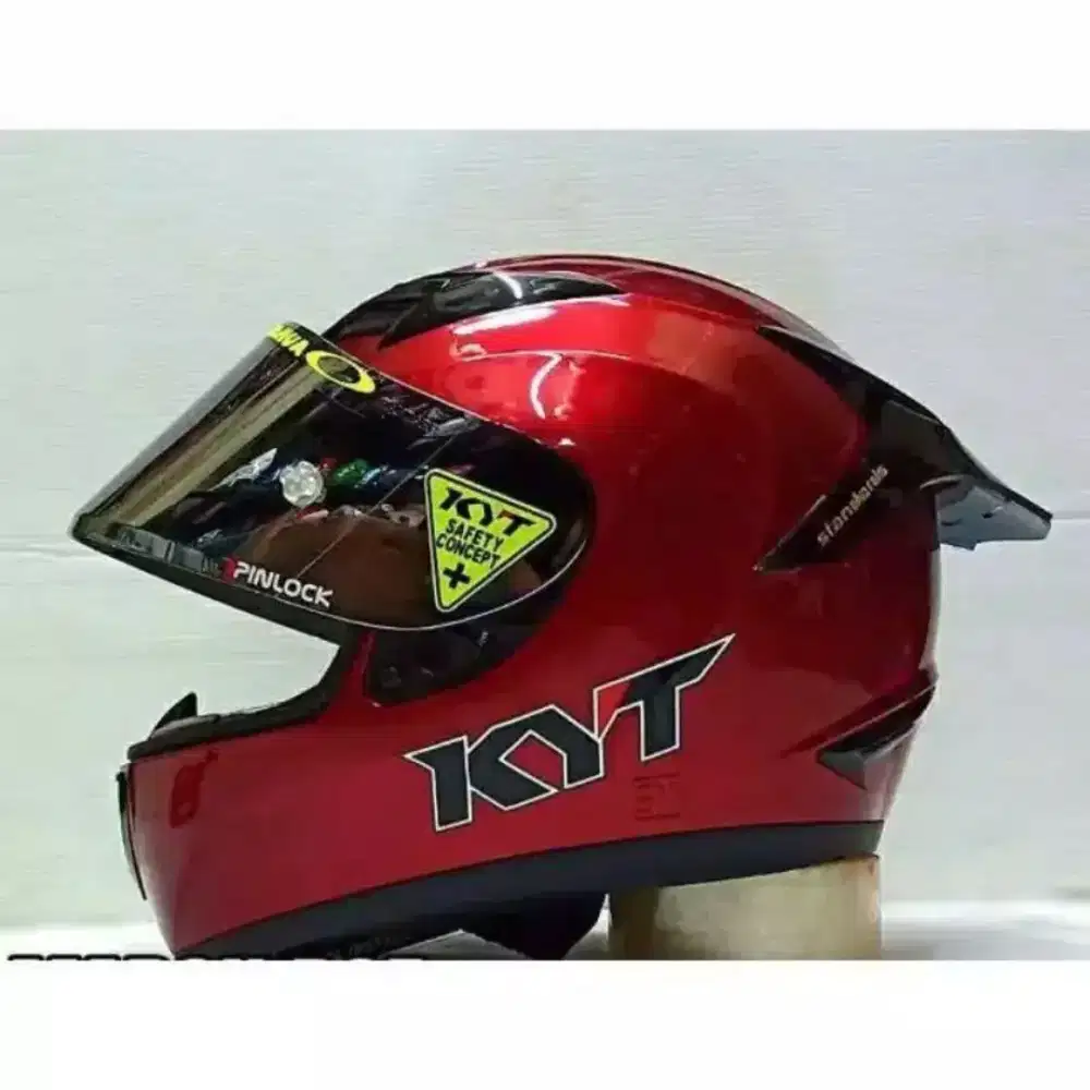 KYT HELM R10 SOLID BLACK MATT VISOR IRIDIUM + SPOILER PAKET GANTENG.