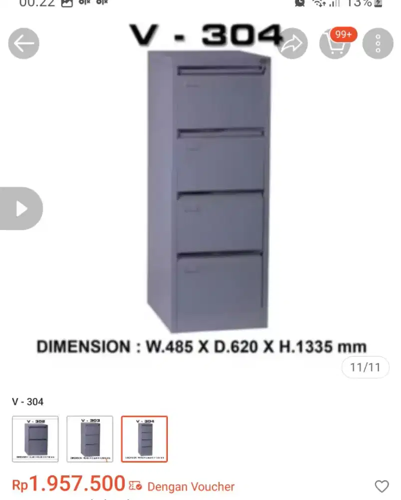 Ex Kantor LEMARI BESI DOKUMEN VIP V-304