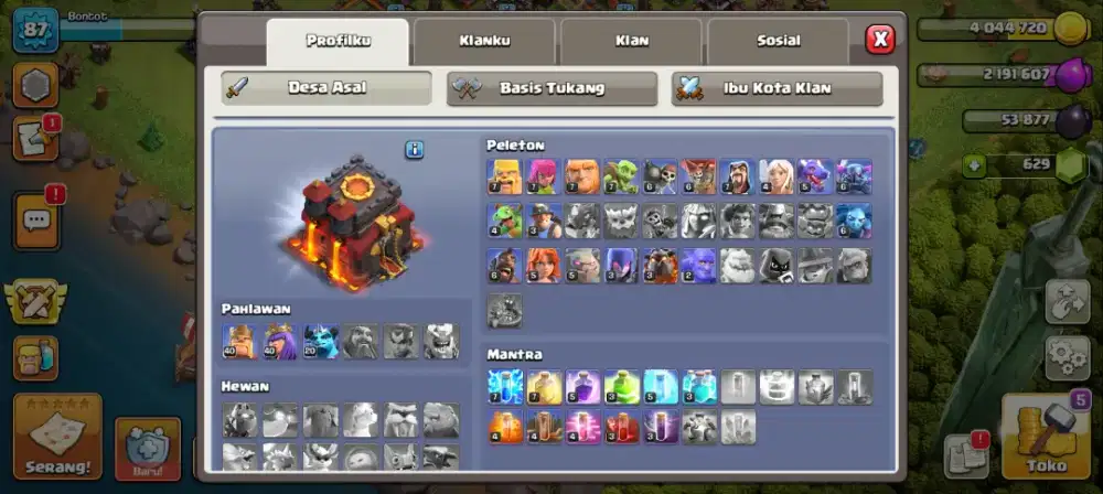 Akun coc TH 10 max