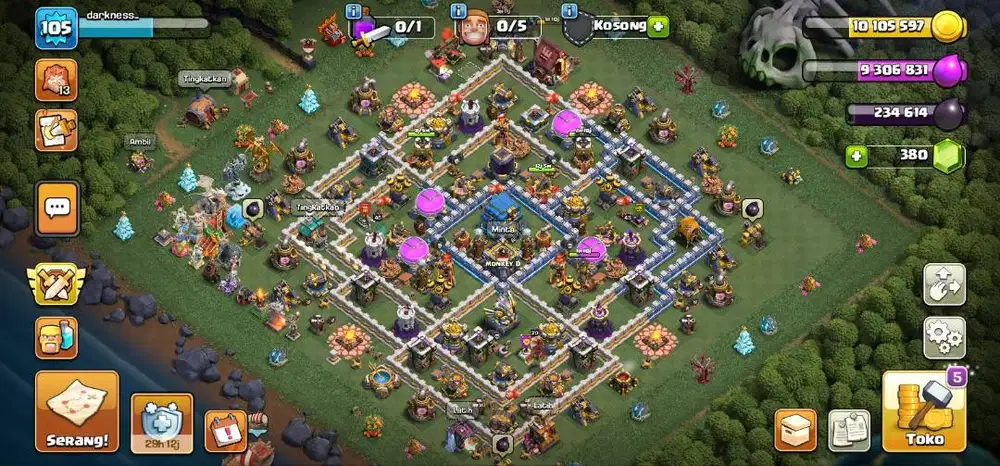Jual akun coc hampir max th 12
