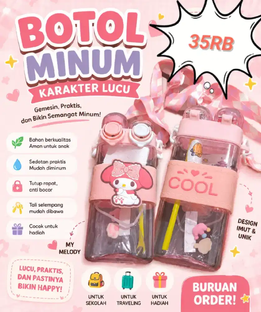 Botol minum kharakter lucu cute melody