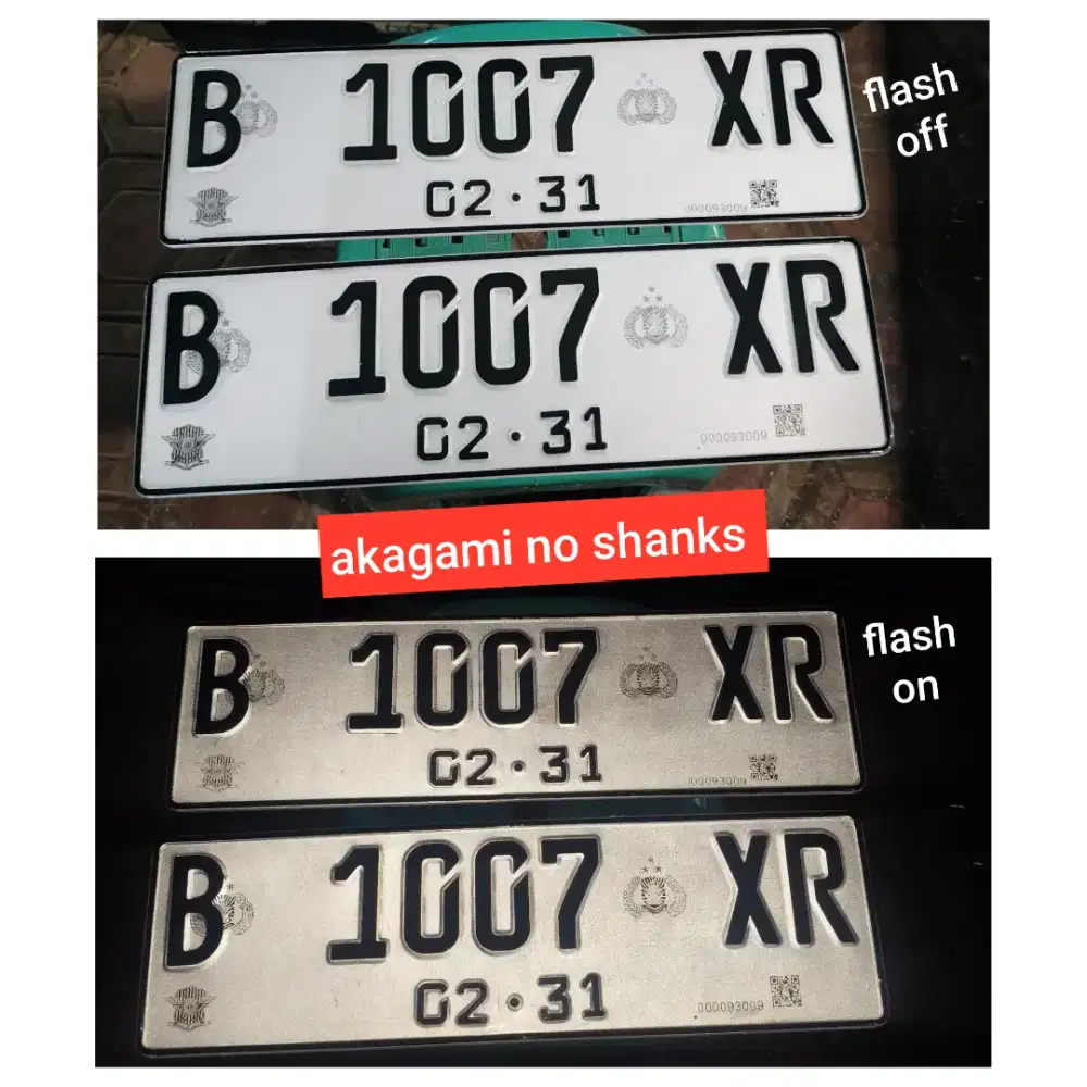 custom plat mobil barcode reflektif yang bisa menyala, 2pcs