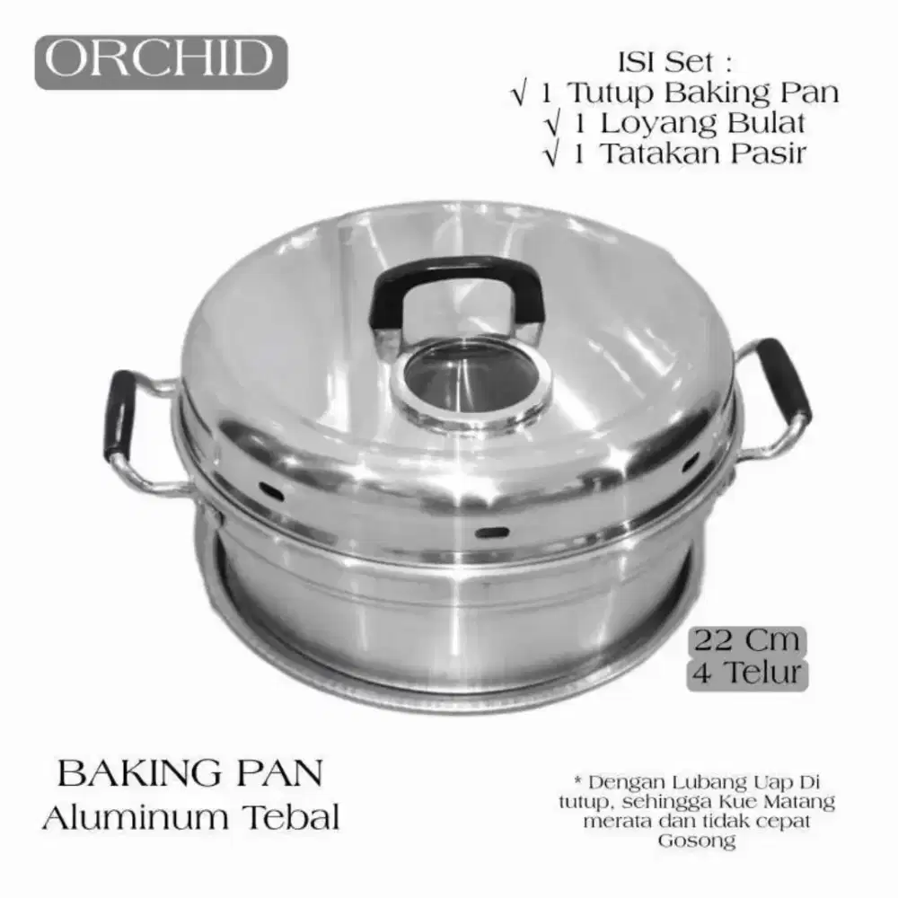 Baking Pan Orchid 22cm Loyang Bolu lubang tutup