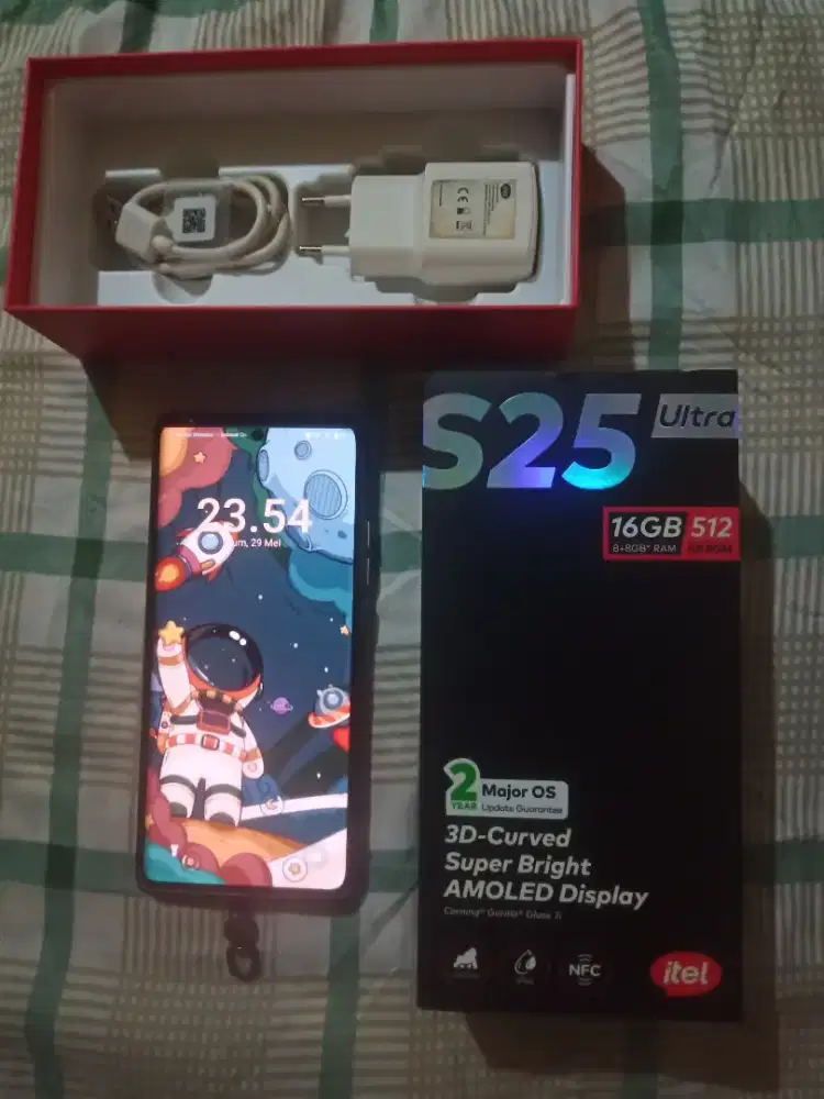 Hp layar lengkung Itel S25 ultra ram 16/512