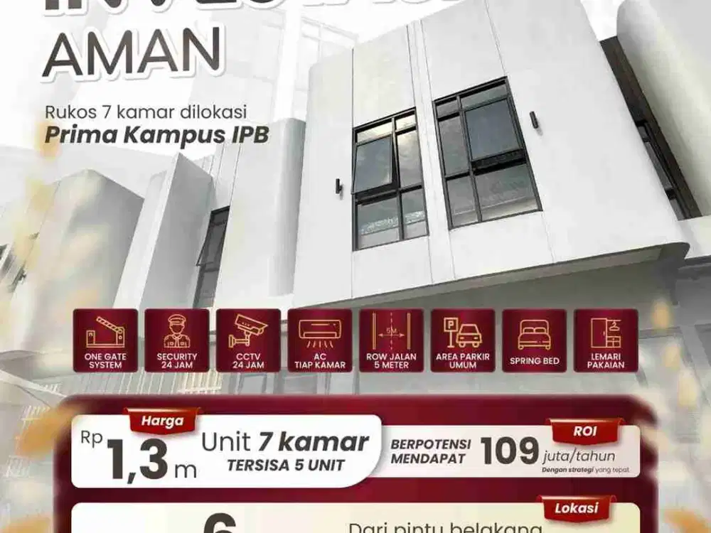 Jual Rumah Kost Dekat IPB Bogor [ 7 Kamar] Full Furniture Hanya 1.3 Milyar