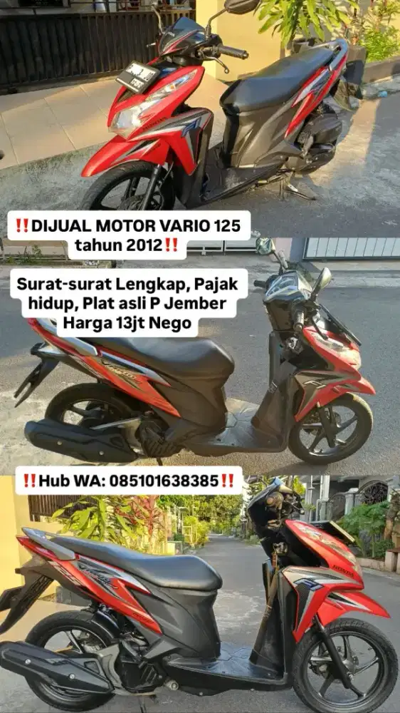 Dijual Vario 125 tahun 2012