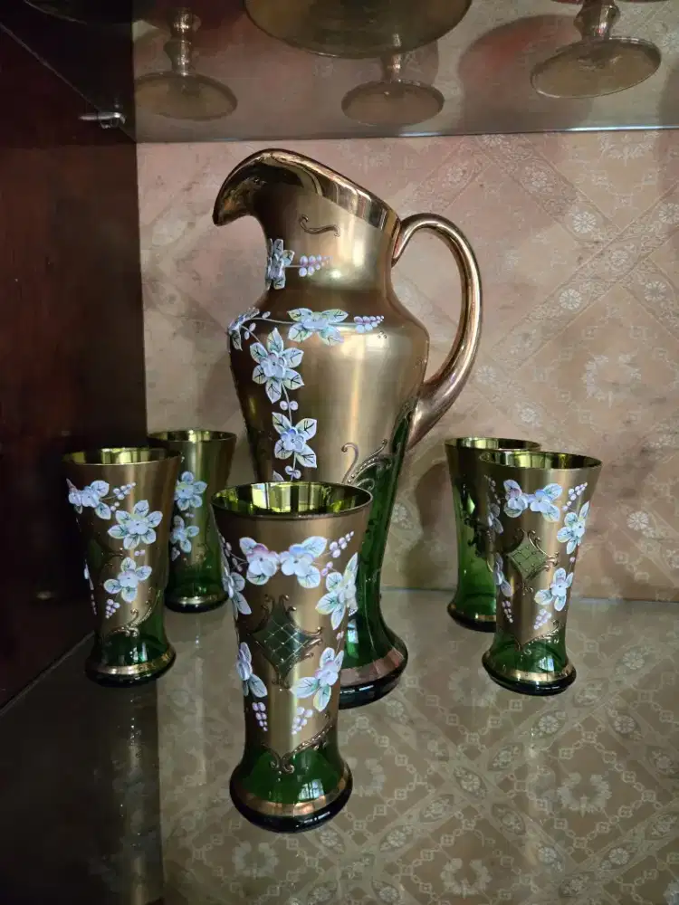 vintage gold and green Bohemia