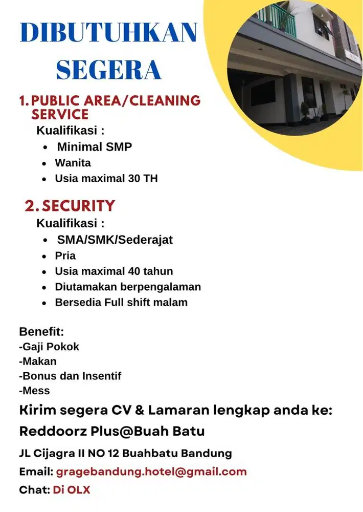 Cleaning service/Public Area & Security