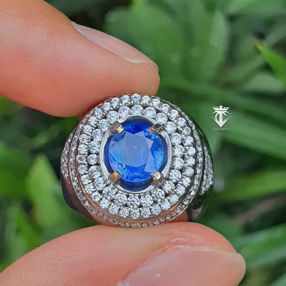 Batu Permata Natural Blue Sapphire SriLanka 2.13 Ct Heat Only MRI Memo