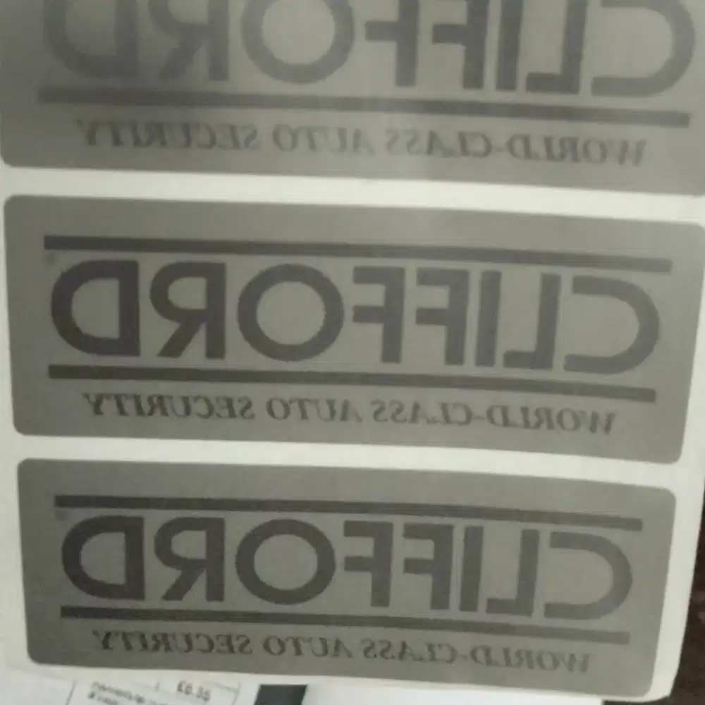 Clifford original alarm windshield sticker