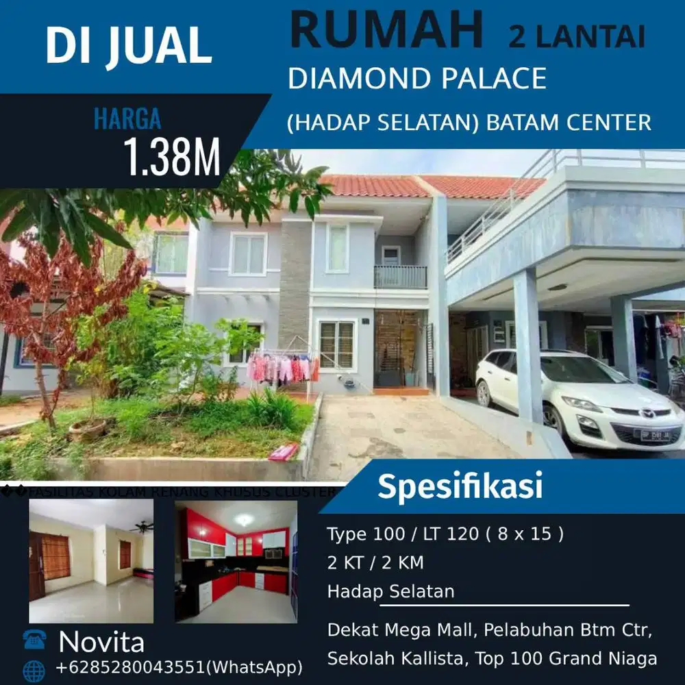 Rumah 2 Lantai Siap Huni DIAMOND PALACE Batam Center