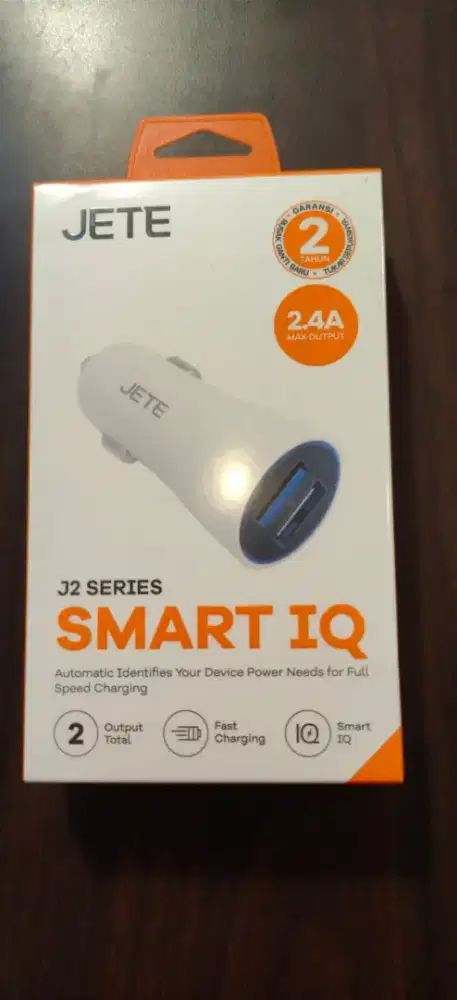 JETE J2 Charger Mobil 2.4A Dual Output Fast Charging