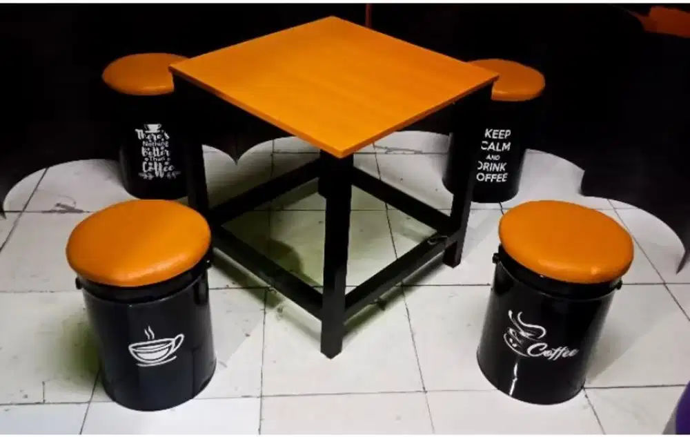 Set meja kursi cafe warkop