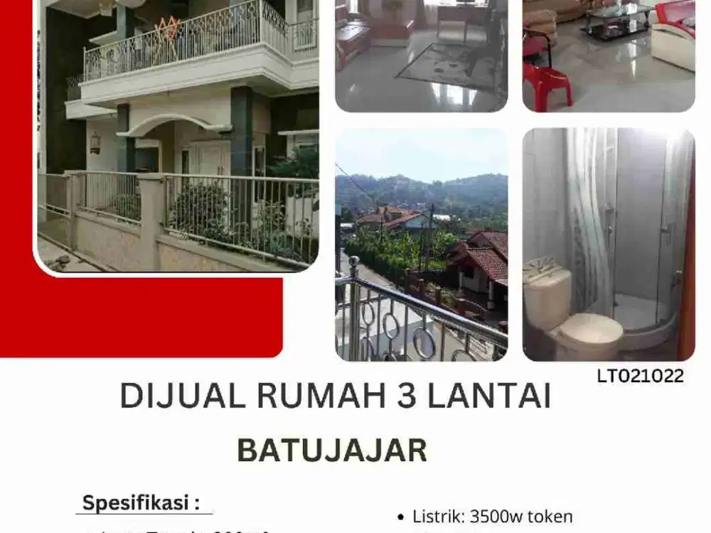Dijual cepat rumah 3 lantai siap huni di Batujajar