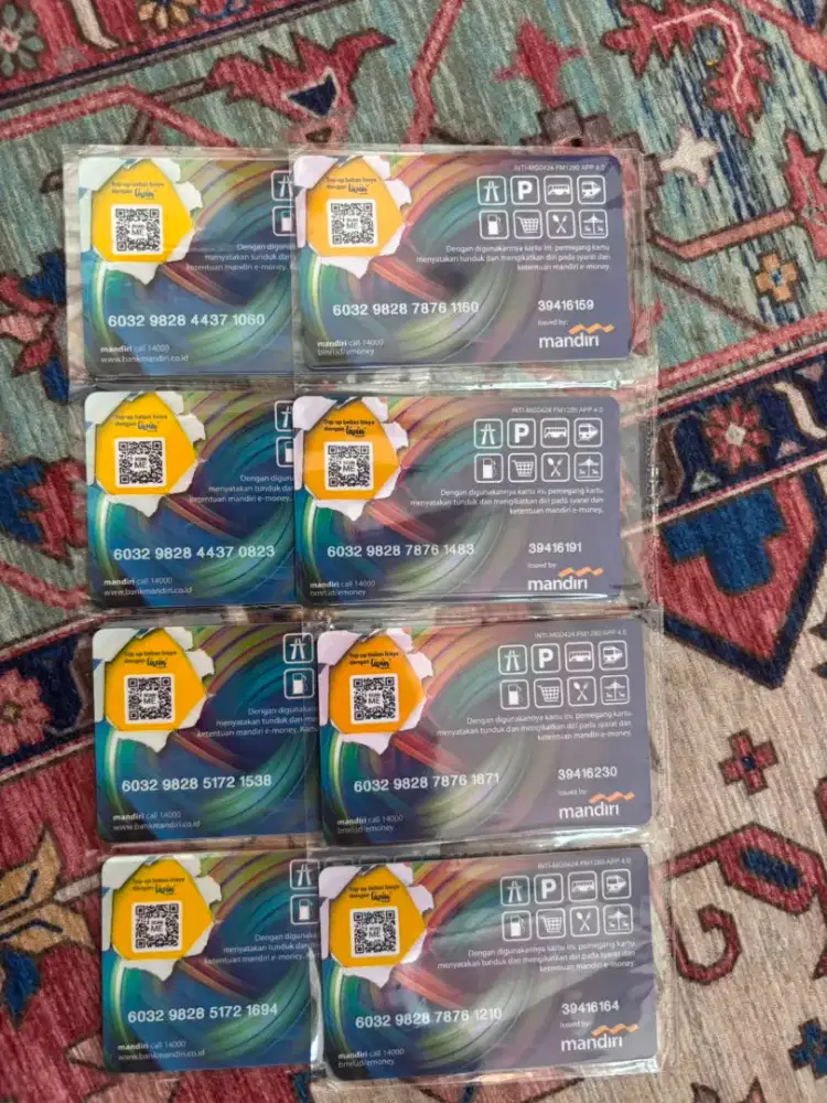 Kartu E Money 35 pcs (Toll, busway, kereta, LRT, MRT, Belanja