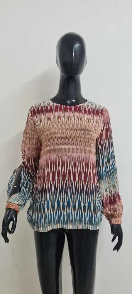 Atasan motif premium siffon, blouse atasan premium, kemeja premium