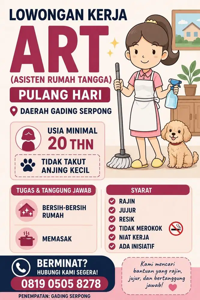 LOWONGAN ART PULANG HARI