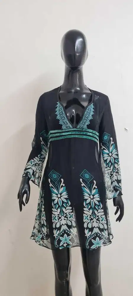 Atasan tunik premium, blose tunik premium, tunik hitam biru premium