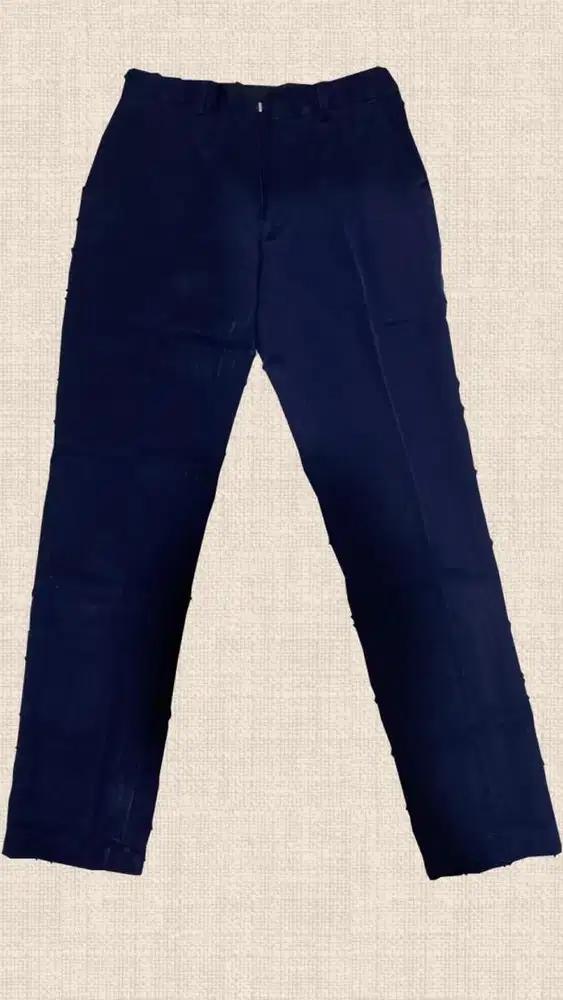 Celana Bahan Licin / Unisex / Metalic Navy