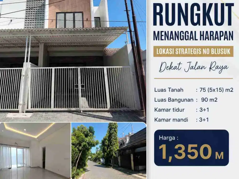 RUNGKUT MENANGGAL HARAPAN BOULEVARD ‼️Rumah 2 Lantai Akses Jalan Raya Strategis