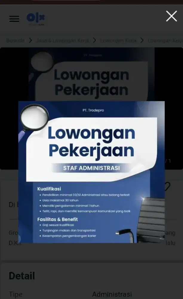 Di butuhkan Admin