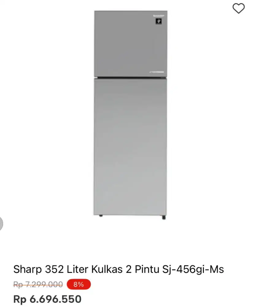 KULKAS SHARP 2 PINTU SJ-456GI-MS