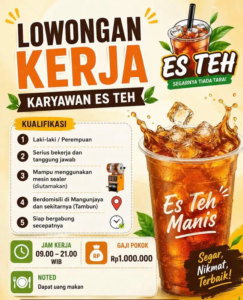 Lowongan kerja es teh
