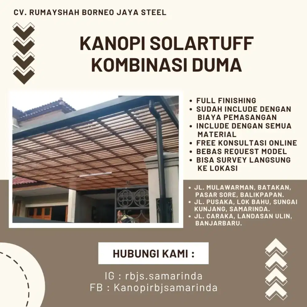 Kanopi Solartuff Kombinasi Duma
