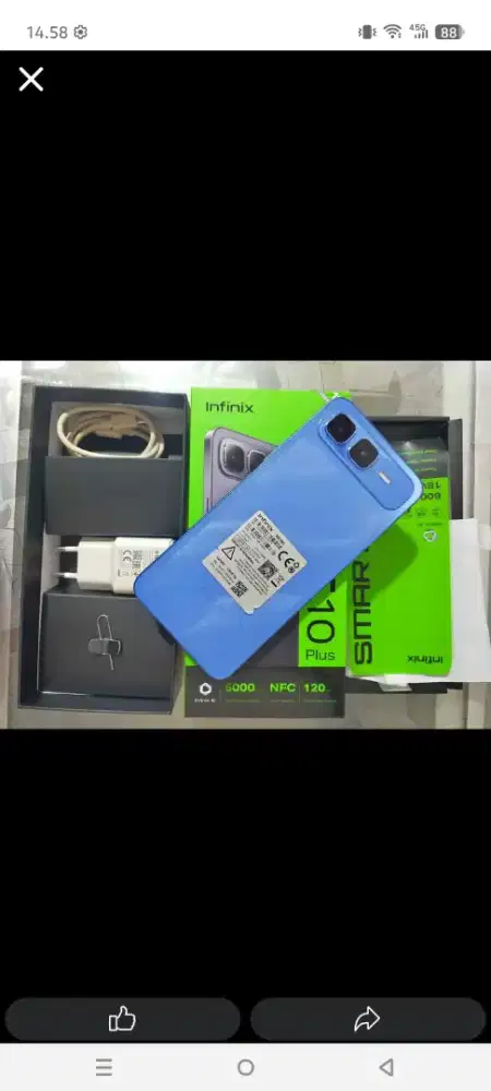 Infinix smart 10 plus 8+8/128 bekas rasa baru