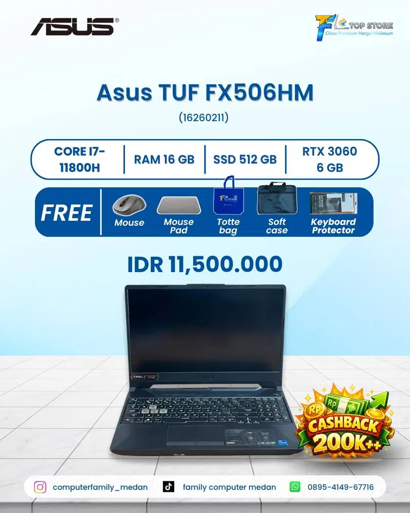 ASUS TUF GAMING F15 FX506HM 144HZ CORE I7-11800H SSD 512/16GB RTX 3060