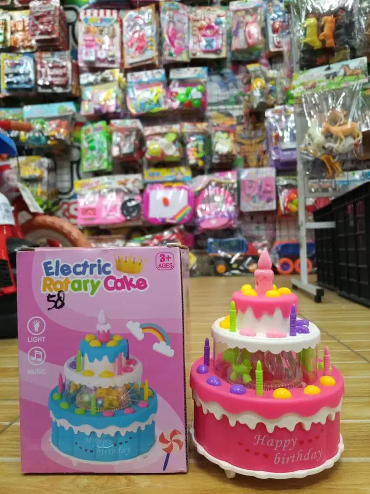 mainan anak kue ulangtahun baterai