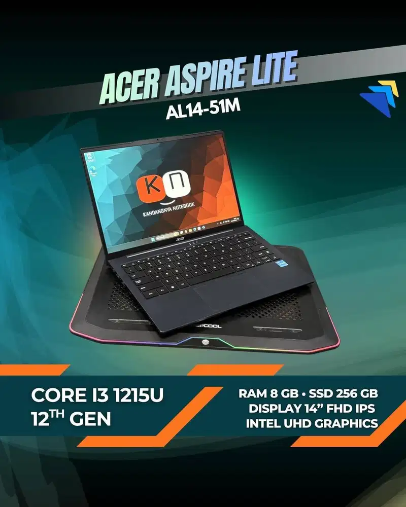 Acer Aspire Lite AL14 51M i3 1215U RAM 8GB 256GB Layar 14inch