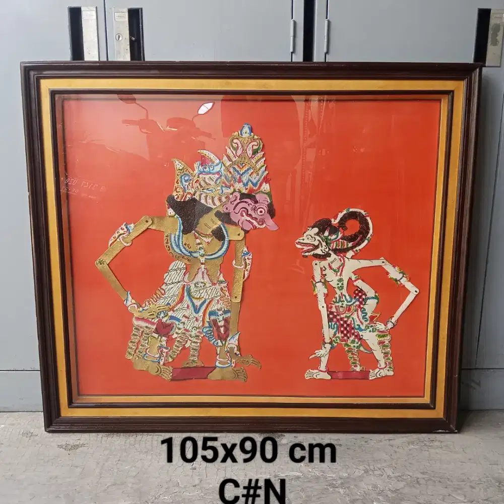 Pajangan dinding, wayang kulit Hanoman_rahwana