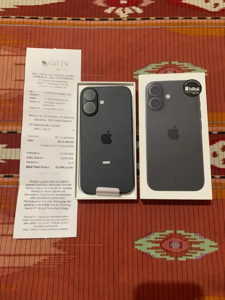 IPHONE 16 128GB RESMI HANYA(OPEN BOX)