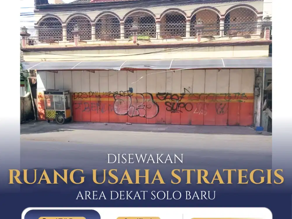 Disewakan Ruang Usaha Dekat Solo Baru