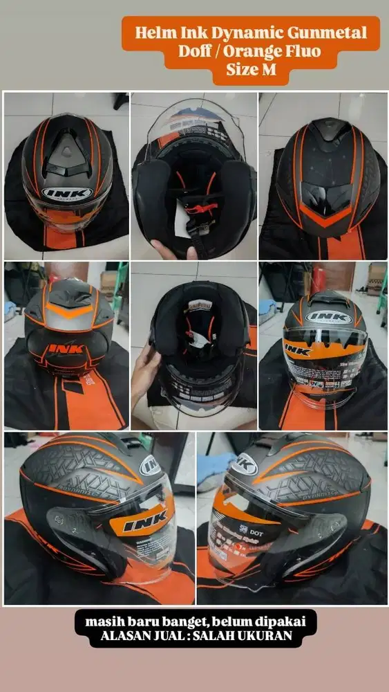 Helm Ink Dynamic Gunmetal Doff / Orange Fluo , Size M