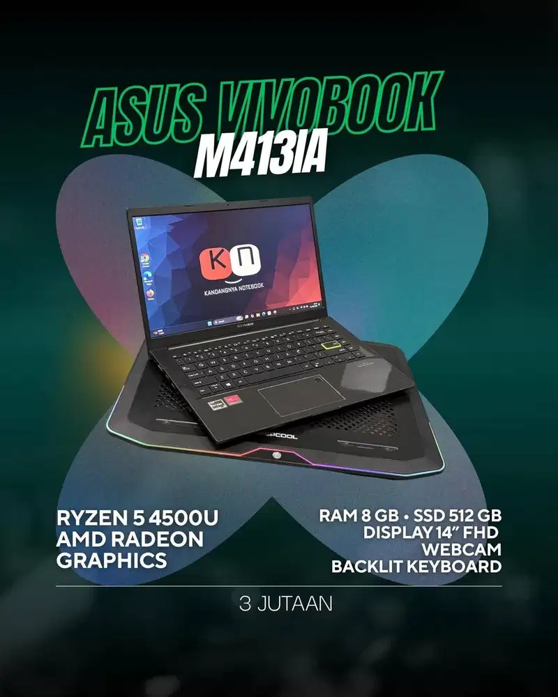 Asus Vivobook M413IA Ryzen 5 4500U RAM 8GB 512GB Layar 14inch