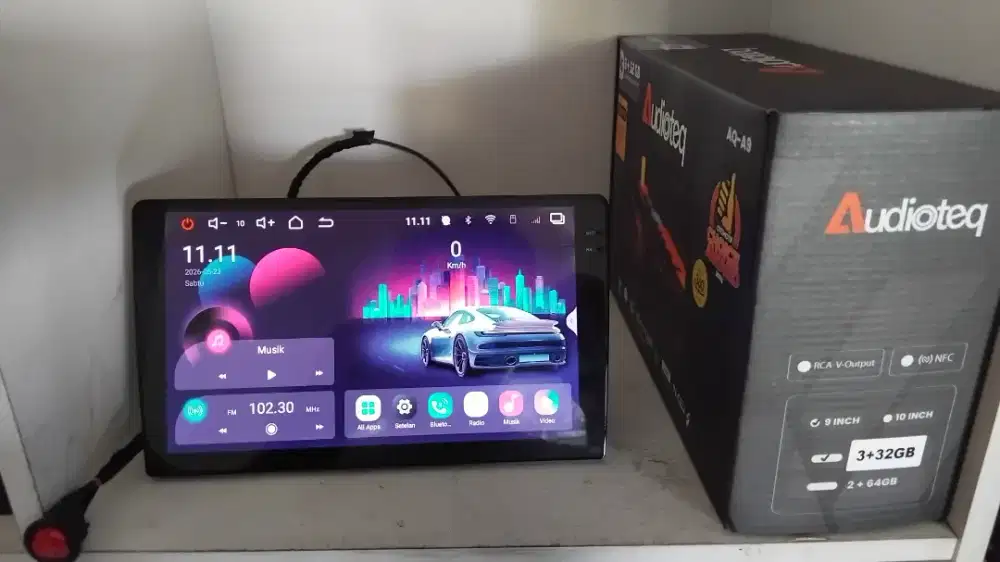 Head Unit 9 Inch Android Audioteq 3/32 GB (Baru dan Garansi)