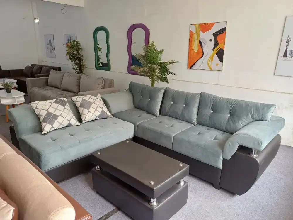 Sofa sudut include meja, gratis ongkir jogja