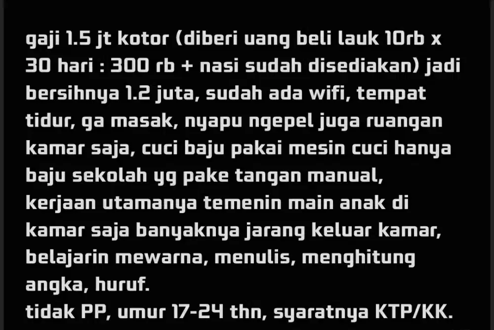 pengasuh anak 5 tahun