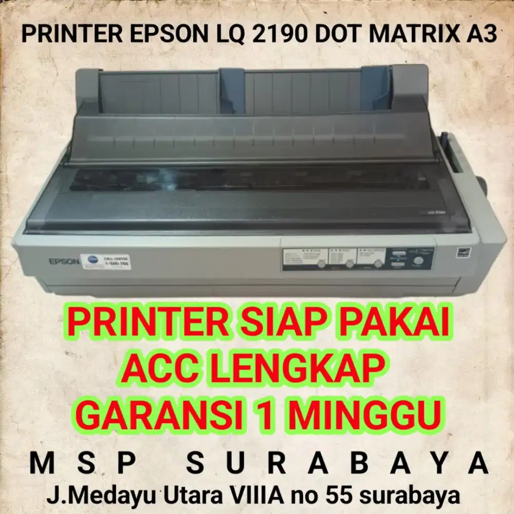 Printer epson LQ 2190 siap pakai grade A bisa bayar ditempat