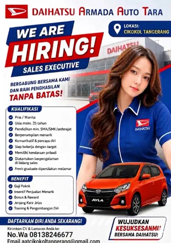 OPEN RECRUITMENT: SALES EXECUTIVE (AUTOMOTIVE)