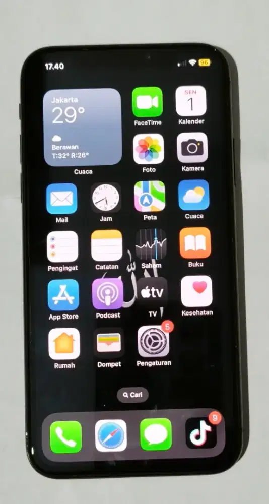 Iphone X 64 GB second, warna Hitam