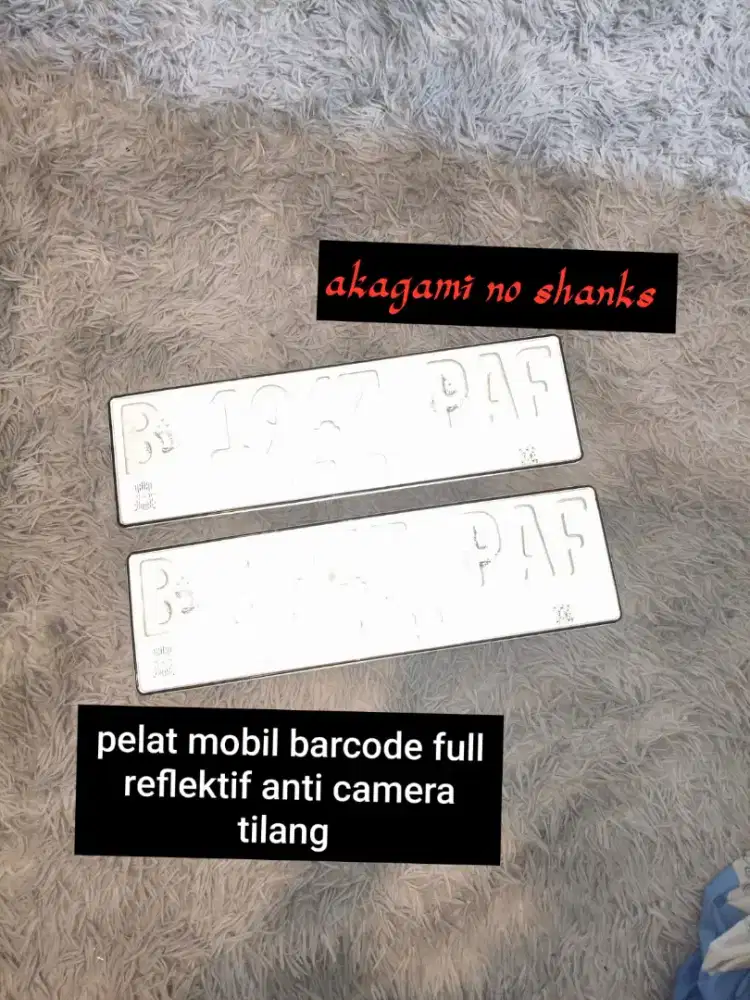 Plat mobil anti etle/ anti camera tilang, font terbaru, dapat sepasang